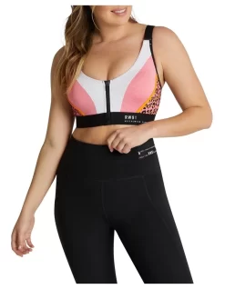 Blaze Adjustable Zip Medium Impact Sports Bra In Multi