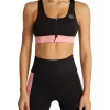 The Club Adjustable Zip Medium Impact Sports Bra In Black