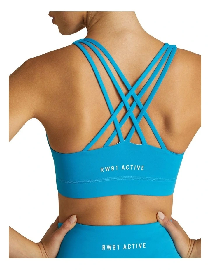 Energise Medium Impact Sports Bra In Blue - Image 4