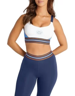 Ivy League Adjustable High Impact Sports Bra In White
