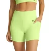 High Rise Pocket Bike Shorts In Green