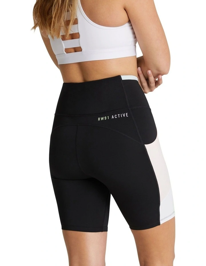 Pocket High Rise Bike Shorts In Black - Image 2