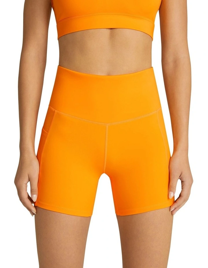 Blaze Pocket High Rise Bike Shorts In Orange