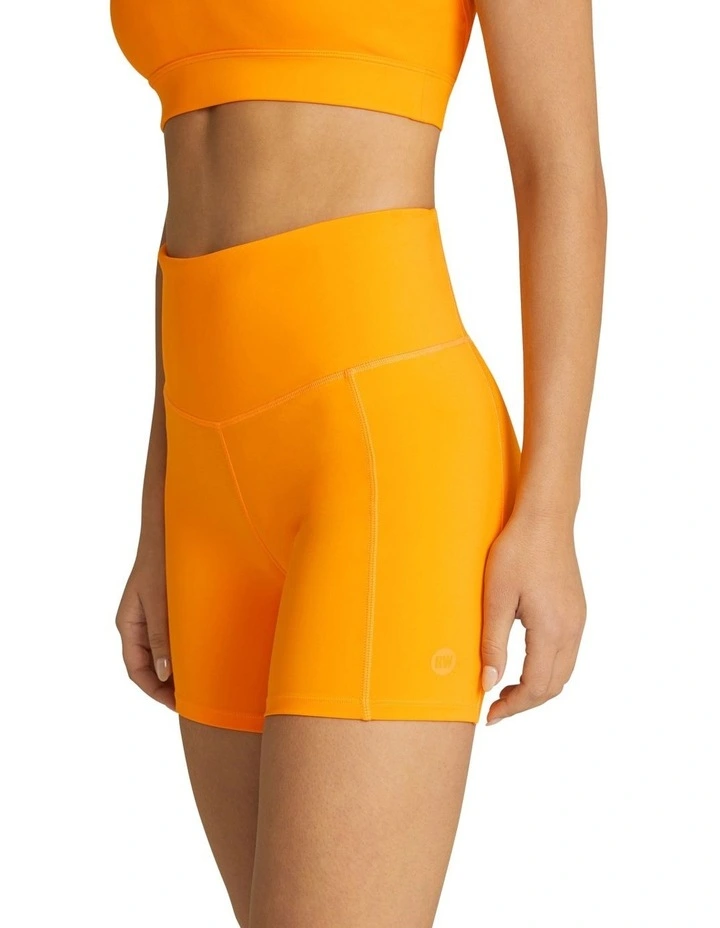 Blaze Pocket High Rise Bike Shorts In Orange - Image 2