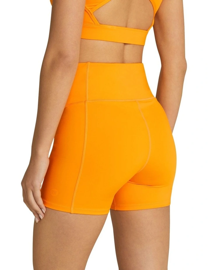 Blaze Pocket High Rise Bike Shorts In Orange - Image 3