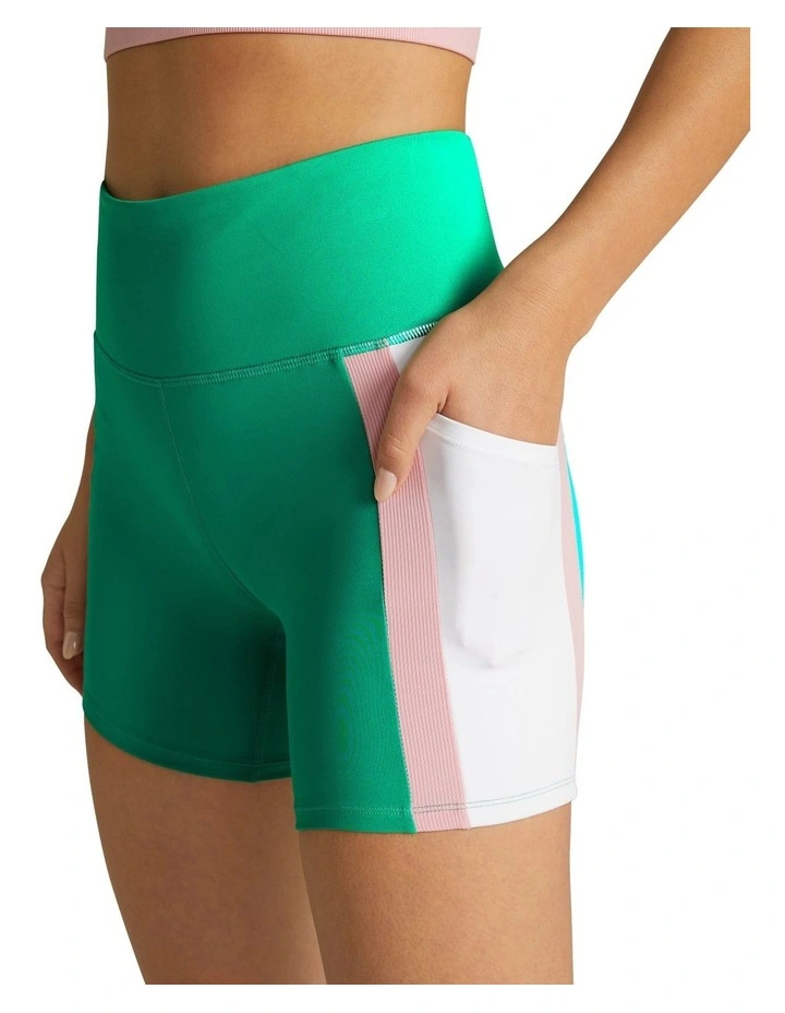 The Club High Rise Pocket Bike Shorts In Green - Image 4