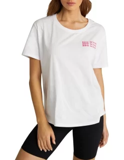 Wave Print Tee In White