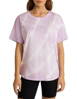 Tie Dye Boyfriend Tee In Purple/White