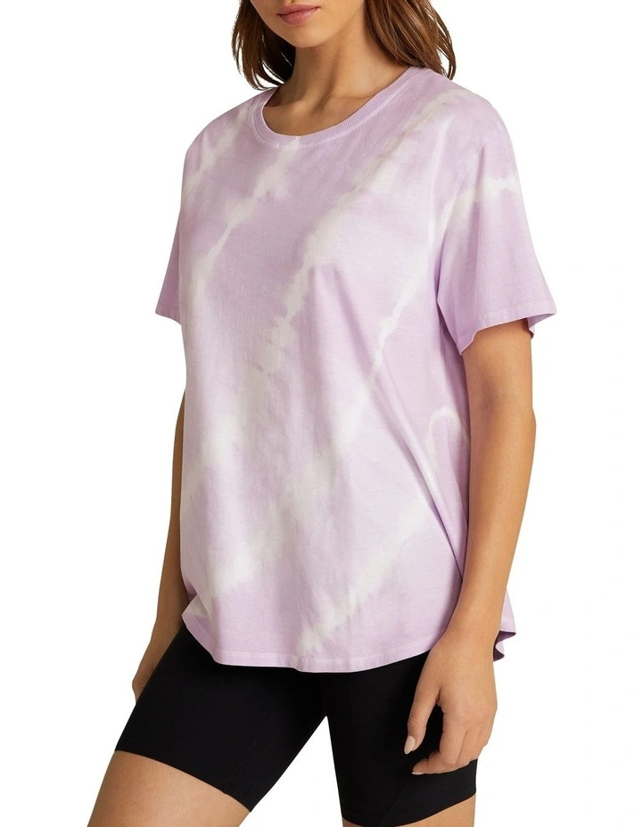 Tie Dye Boyfriend Tee In Purple/White - Image 2