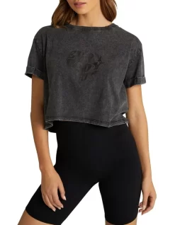 Logo Crop Tee In Grey