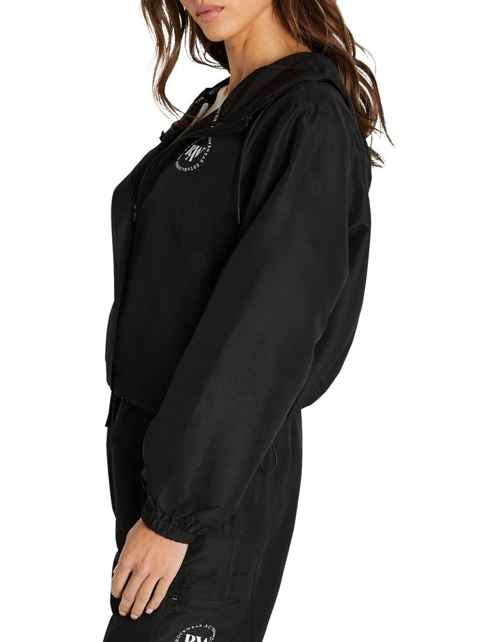Milan Windbreaker Jacket In Black - Image 3