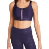 Dimension Zip Medium Impact Sports Bra In Navy