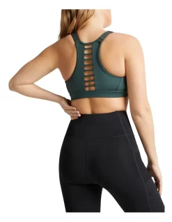 Velocity Medium Impact Zip Sports Bra In Green