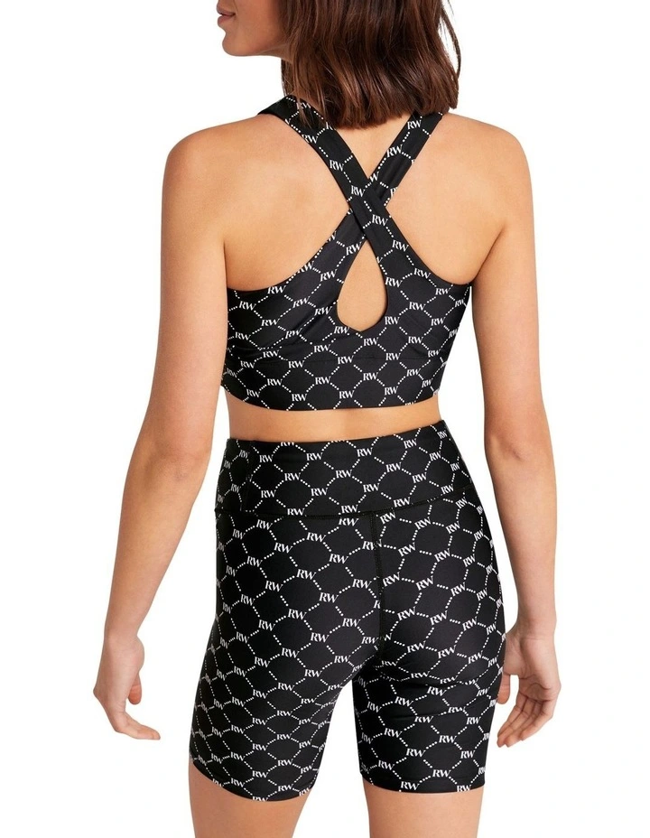 Milan Medium Impact Sports Bra In Black - Image 3