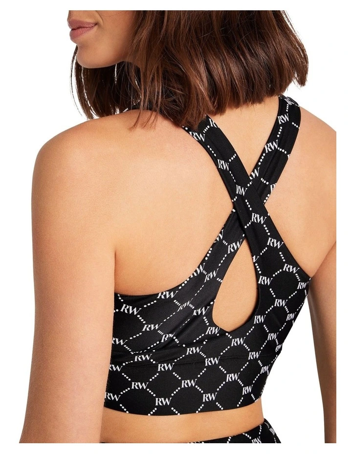 Milan Medium Impact Sports Bra In Black - Image 4