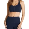 Lovechild Adjustable Zip Medium Impact Sports Bra In Navy