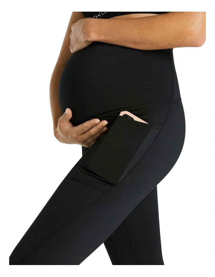 Maternity 3/4 Pocket Tights In Black - Image 4