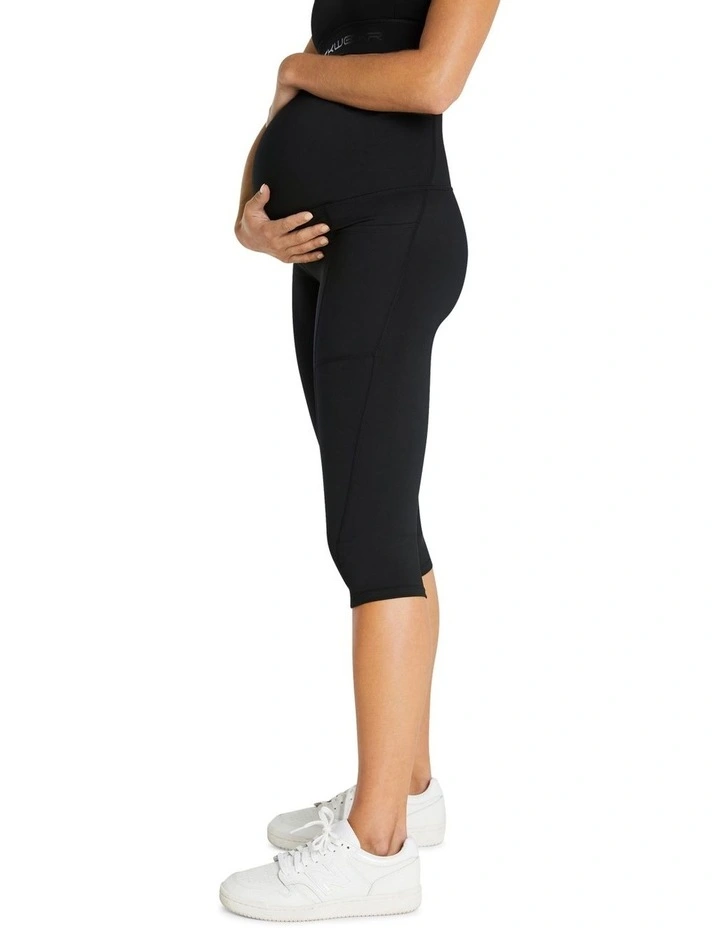 Maternity 3/4 Pocket Tights In Black - Image 5