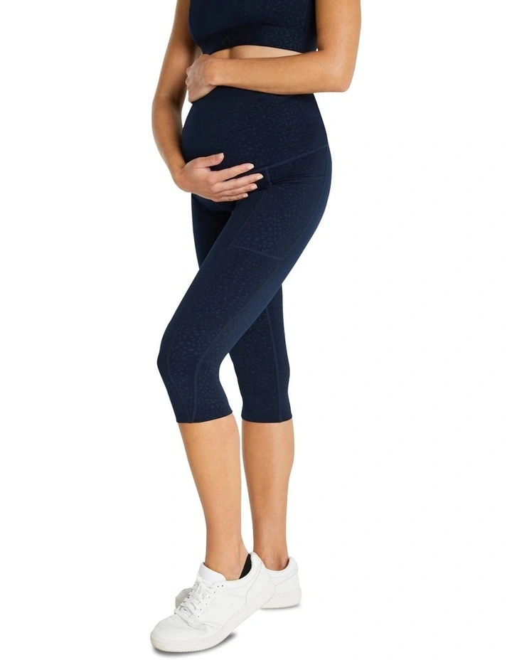 Maternity 3/4 Pocket Tights In Navy