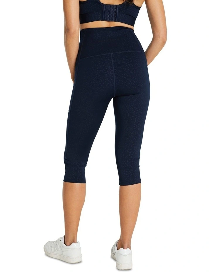 Maternity 3/4 Pocket Tights In Navy - Image 3