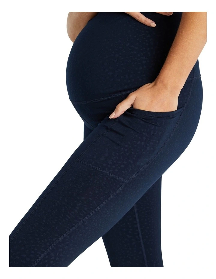 Maternity 3/4 Pocket Tights In Navy - Image 4