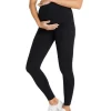 Maternity Full Length Pocket Tights In Black
