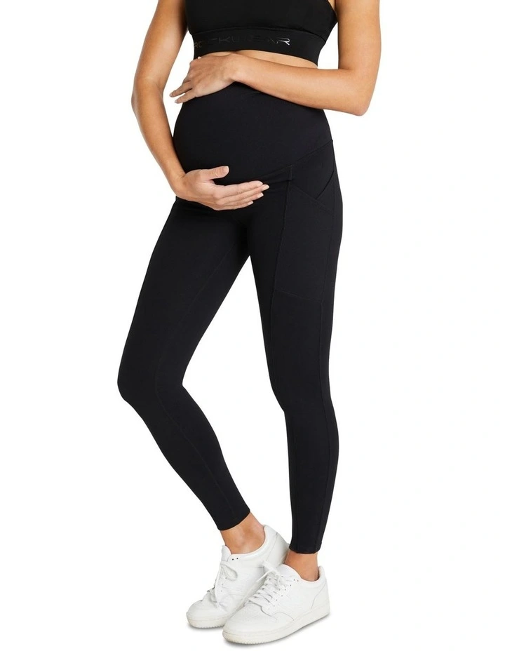 Maternity Full Length Pocket Tights In Black