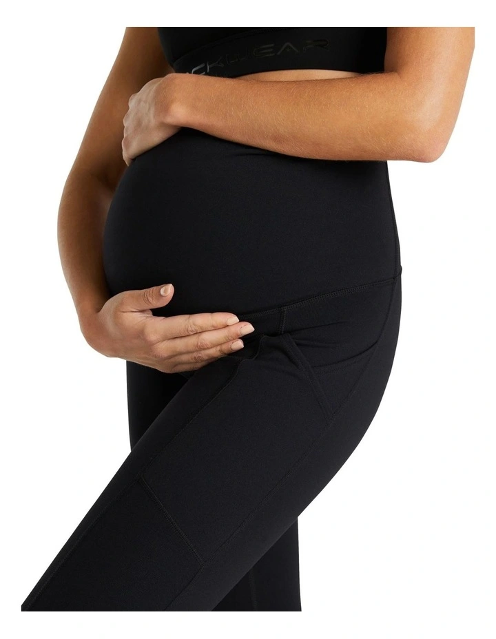 Maternity Full Length Pocket Tights In Black - Image 3