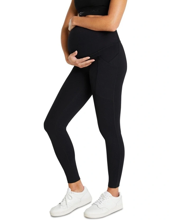 Maternity Full Length Pocket Tights In Black - Image 5