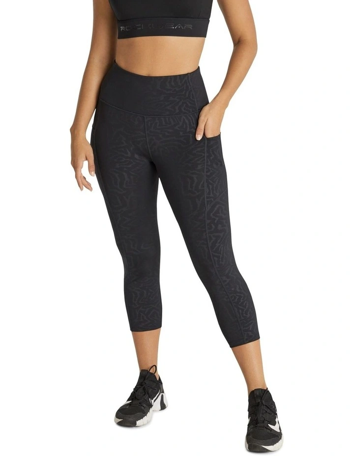 7/8 High Rise Pocket Tights In Black - Image 4