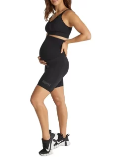 Maternity Quad Seamless Short In Black