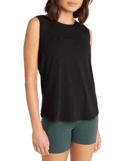 Logo Longline Tank In Black