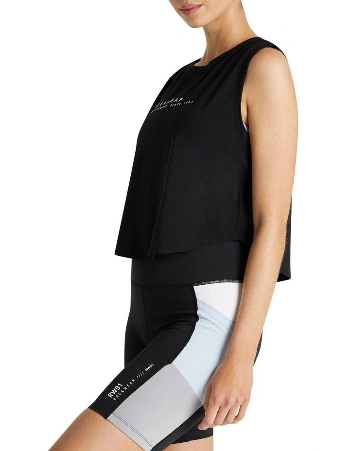 Alaska Logo Front Crop Tank In Black - Image 2