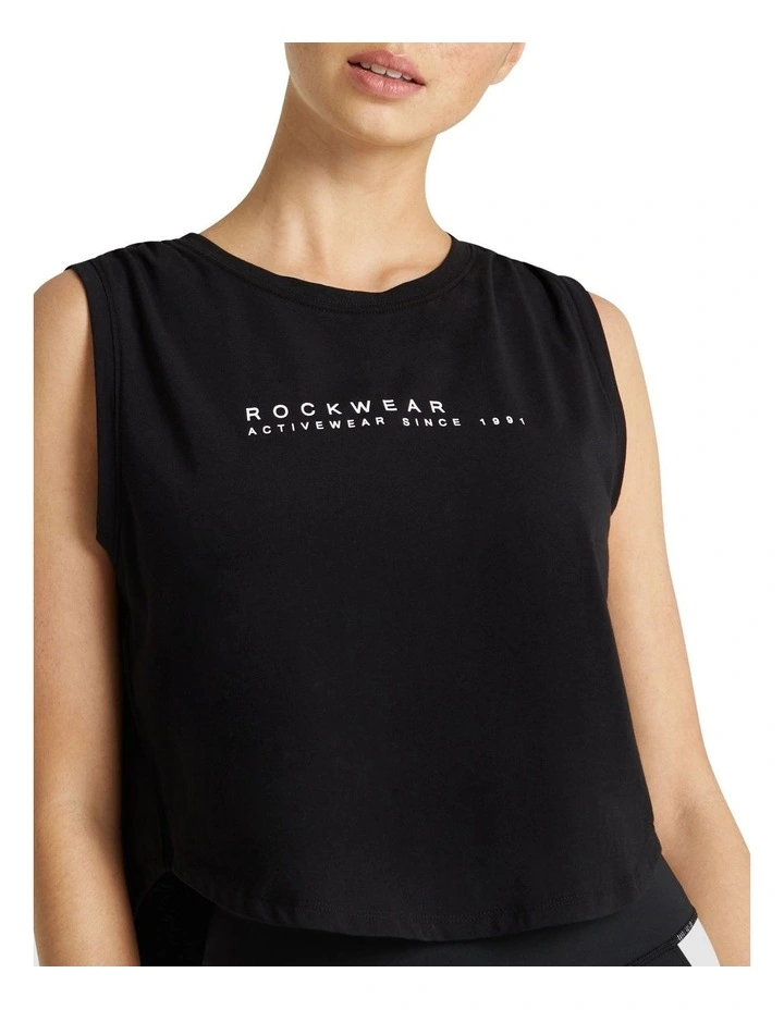 Alaska Logo Front Crop Tank In Black - Image 4