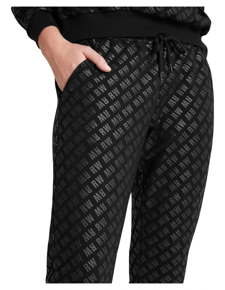 Walk The Line Monogrammed Pant In Black - Image 4