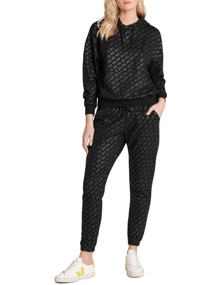 Walk The Line Monogrammed Pant In Black - Image 5