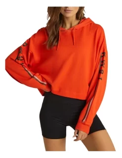 Cropped Logo Hoodie In Orange