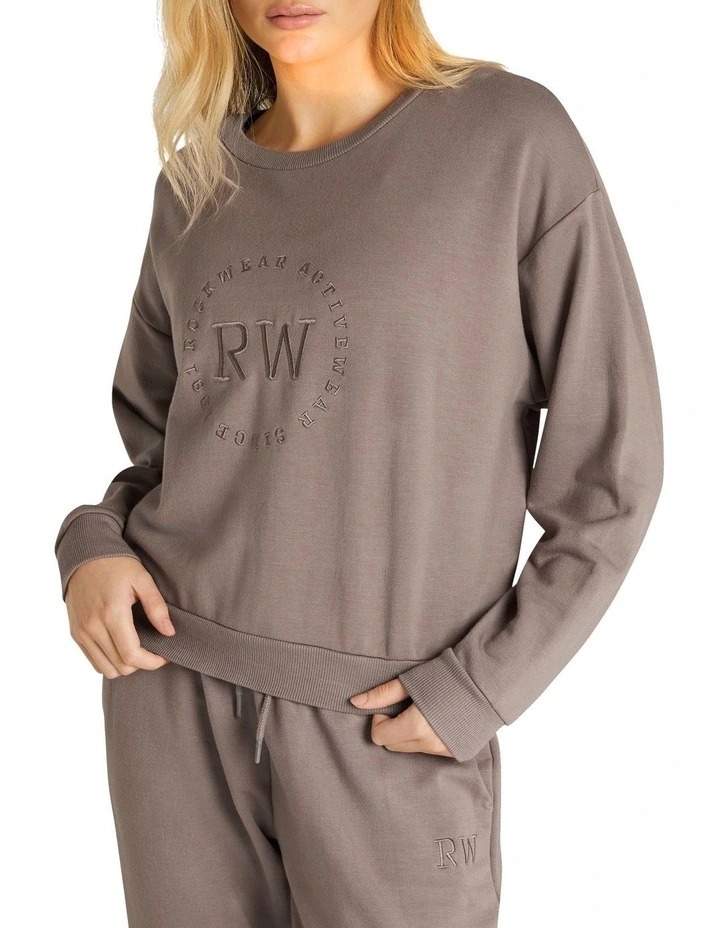 Neu Wave Embroidered Crew In Brown