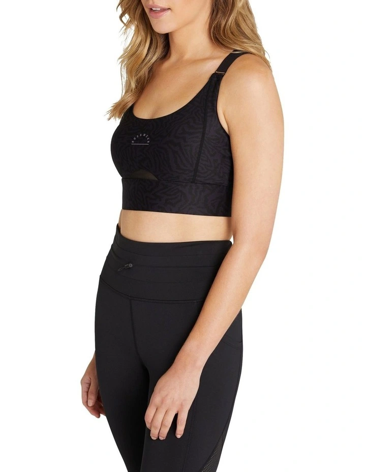 Brooklyn Adjustable Medium Impact Sports Bra In Black - Image 2
