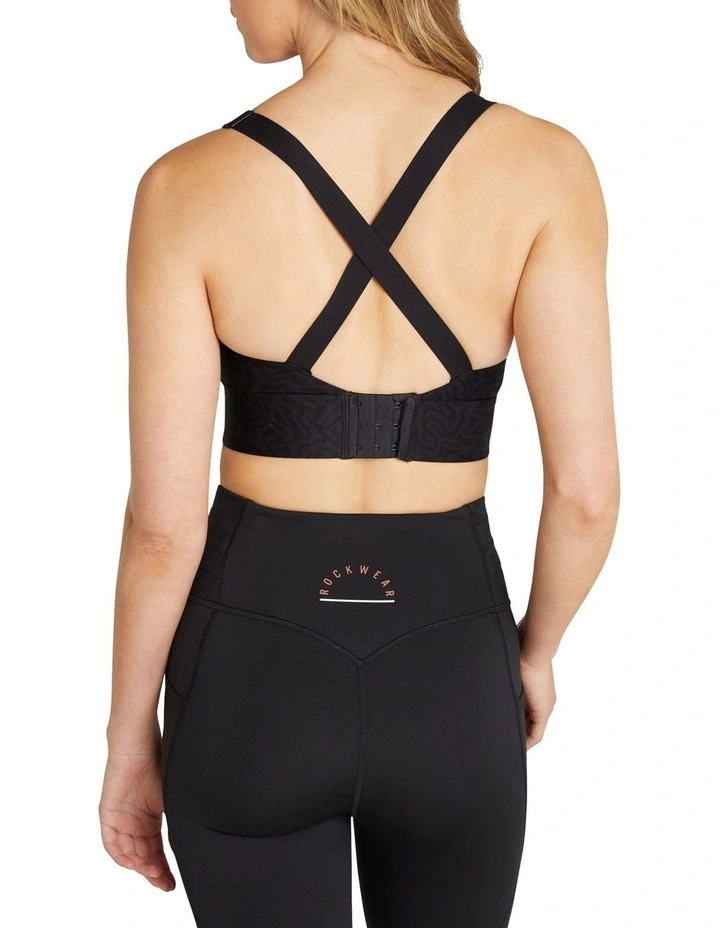 Brooklyn Adjustable Medium Impact Sports Bra In Black - Image 3