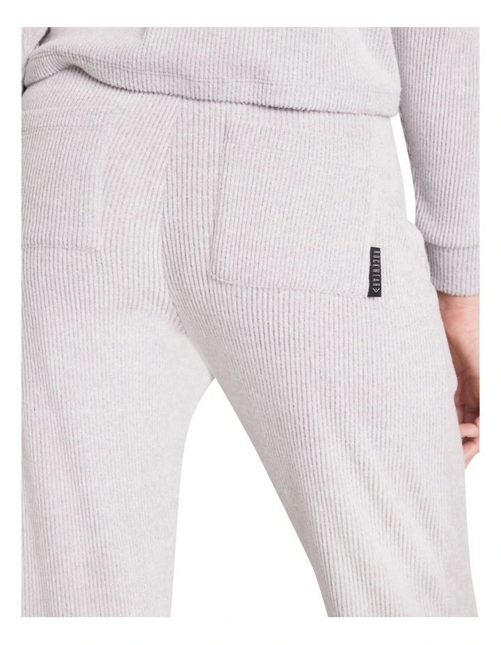 Walk The Line Rib Joggers In Grey - Image 4