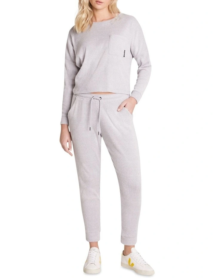 Walk The Line Rib Joggers In Grey - Image 5