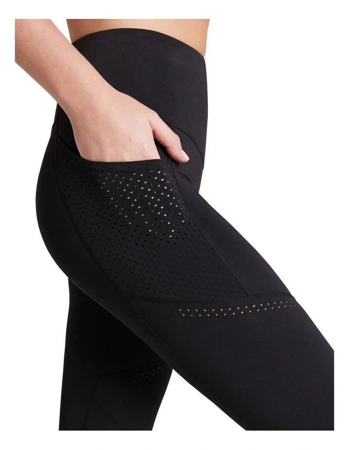 Walk The Line Pocket Ankle Grazer Tights In Black - Image 4