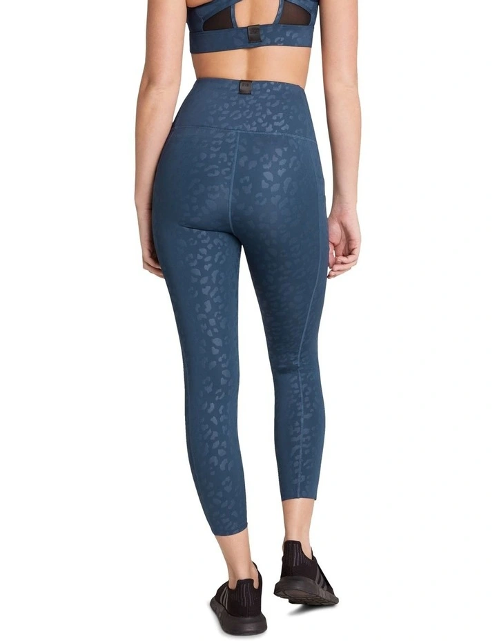 High Rise Pocket Ankle Grazer Tights In Navy - Image 3