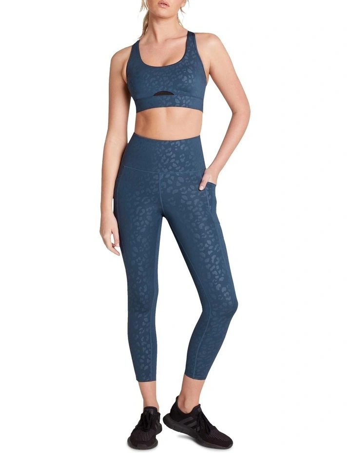 High Rise Pocket Ankle Grazer Tights In Navy - Image 5