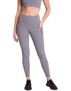 Wild Thing Ribbed Pocket Full Length Tights In Purple