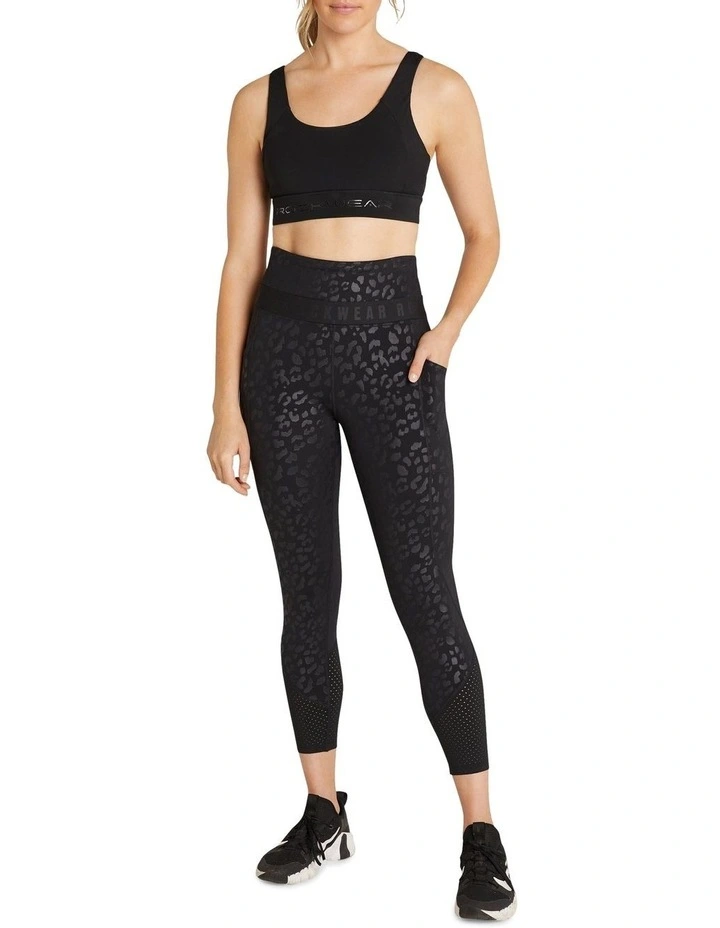 High Rise Pocket Ankle Grazer Tights In Black