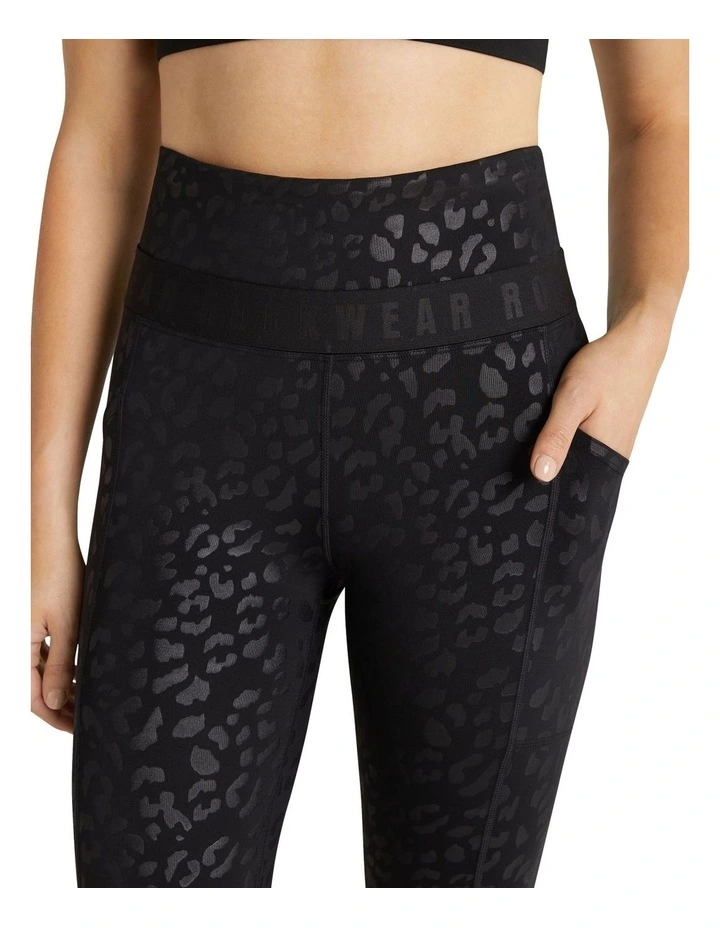 High Rise Pocket Ankle Grazer Tights In Black - Image 2