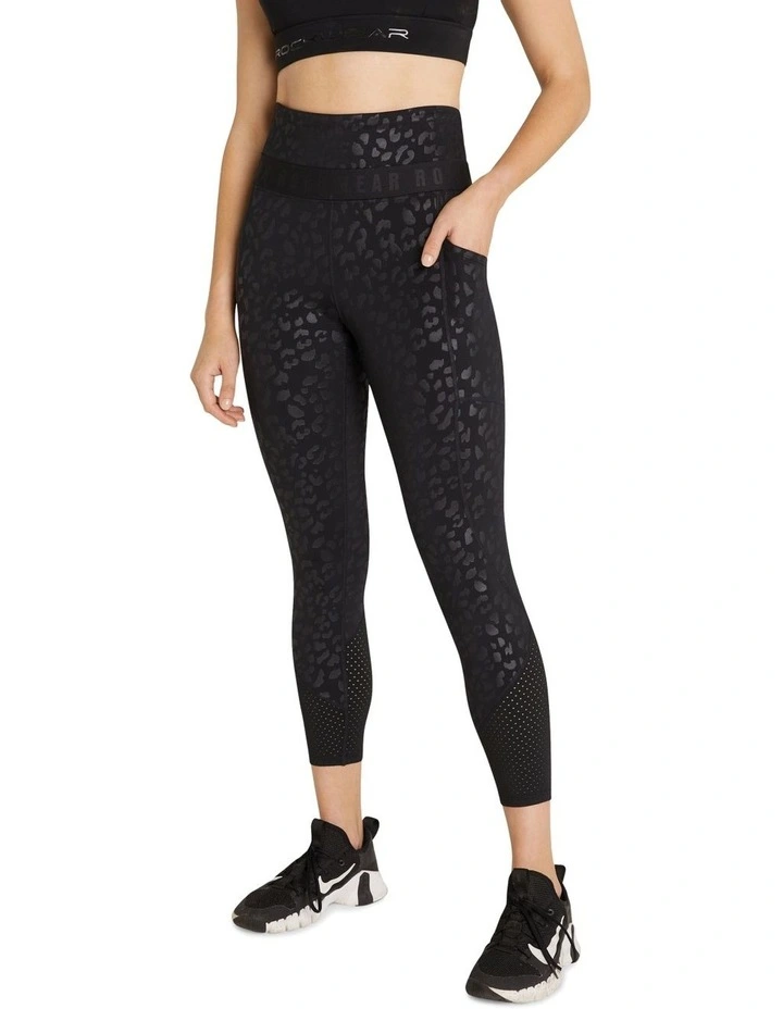 High Rise Pocket Ankle Grazer Tights In Black - Image 4