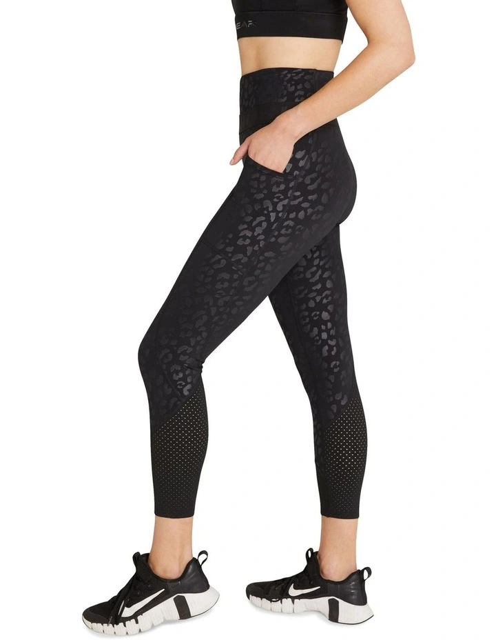 High Rise Pocket Ankle Grazer Tights In Black - Image 5